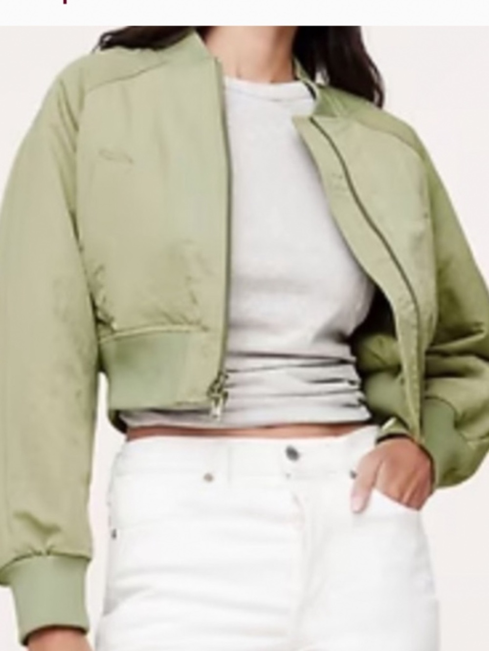 Banana Republic Olive Green Cropped Puffer Jacket NWT